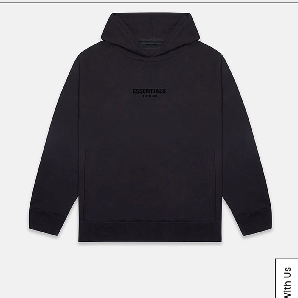 Fear of God Essentials Jet Black Hoodie